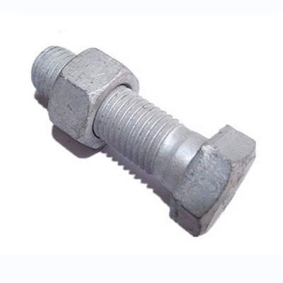อุปกรณ์สายไฟเหล็กกล้าคาร์บอน HDG Hex Bolt และ Nut ที่ผ่านการหลอมร้อนเกรด 6.8